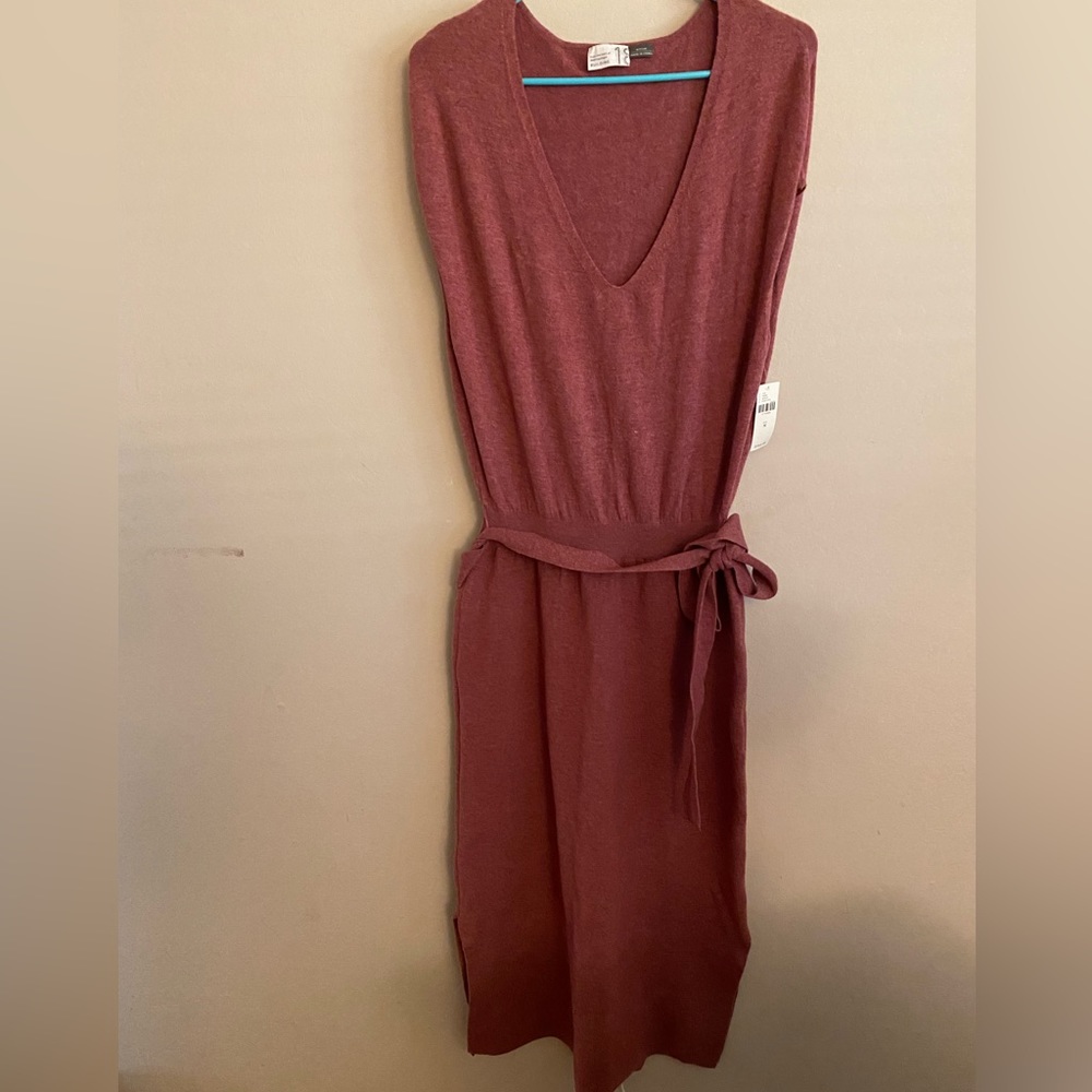 NWT Anthropologie Knit Sweater Midi Polo Dress Sz M